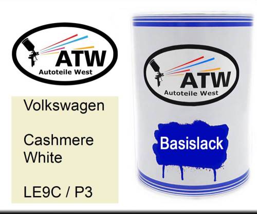 Volkswagen, Cashmere White, LE9C / P3: 500ml Lackdose, von ATW Autoteile West.